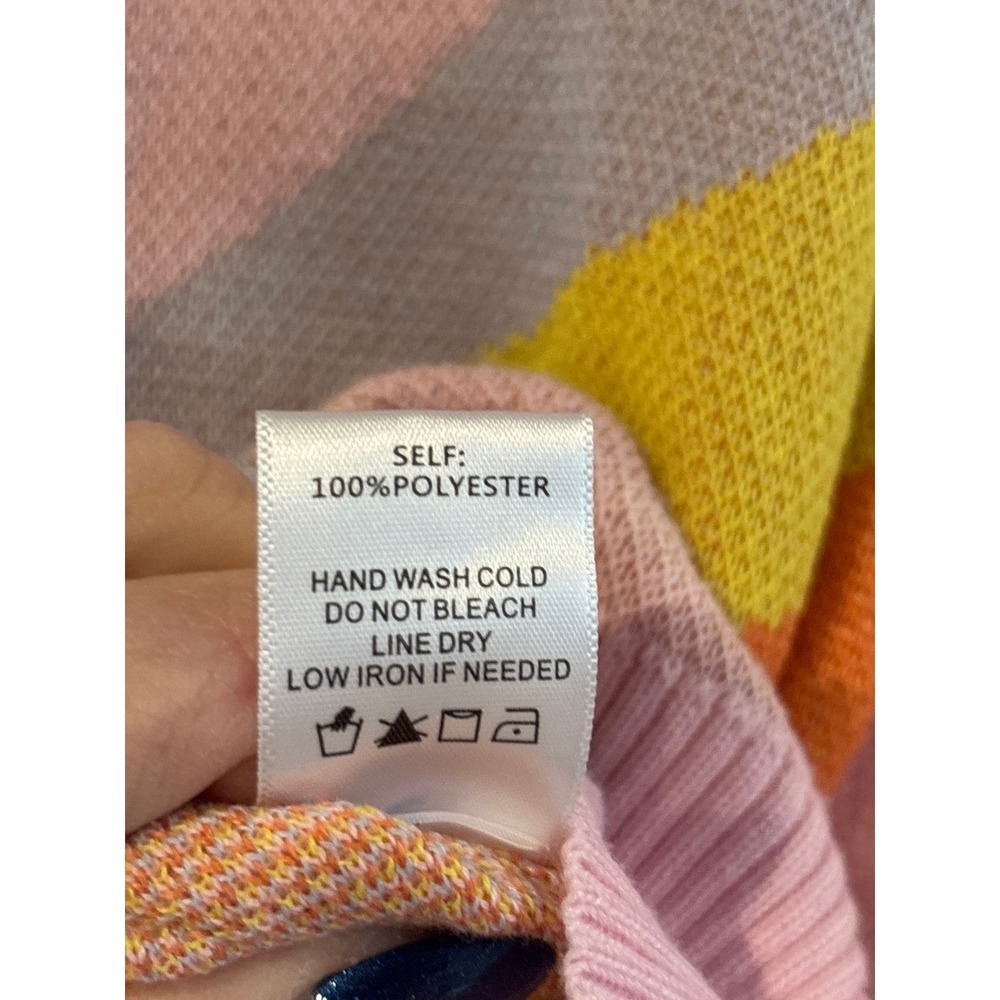 Blue Blush Women's Cropped Sunburst Sweater Retro Vibes Small - Picture 5 of 6